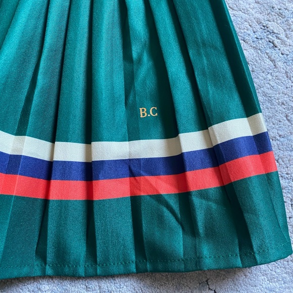 BOBO CHOSES Green Pleated Skirt with Stripes - Picture 2 of 4